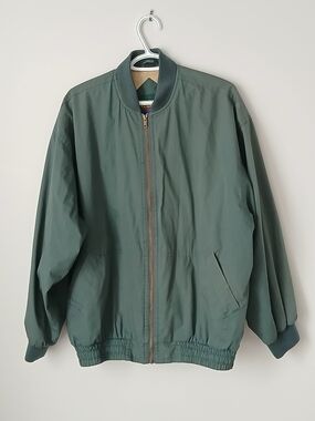 Vintage 90s Grenadier Green Bomber Jacket Mens L Zip-Up